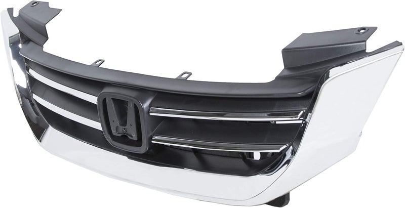 ALMULOO Front Bumper Grill Compatible with 2013-2015 Honda Accord 4Door Sedans Only Upper Black Chrome Grille ABS Plastic Replacement for 71121T2FA01 HO1200214 - Image 2